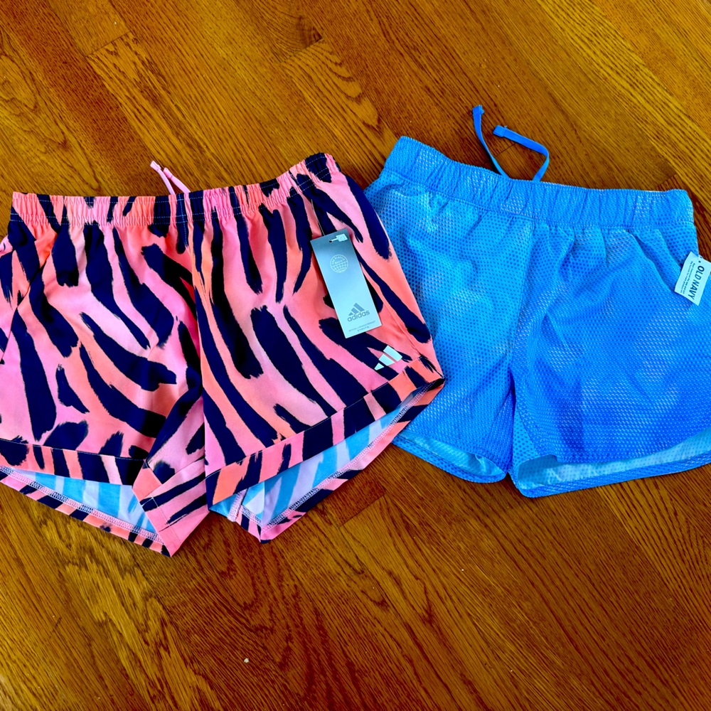 Lot of 2 girls, lined athletic shorts - Size XL - Old Navy & Adidas